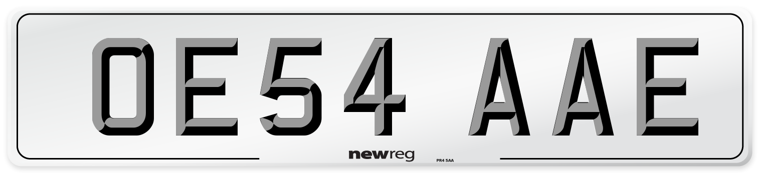 OE54 AAE Number Plate from New Reg